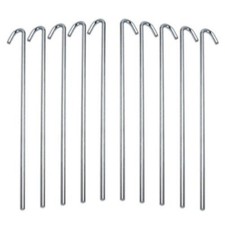 HUJI Galvanized Heavy Duty Steel Tent Pegs Ground Anchors for Camping Gardening