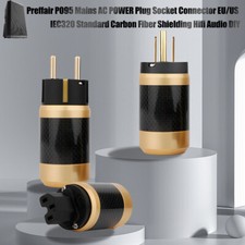 EU/US Version Power Cable Connector Audio Carbon Fiber Plugs for AC Power Cables
