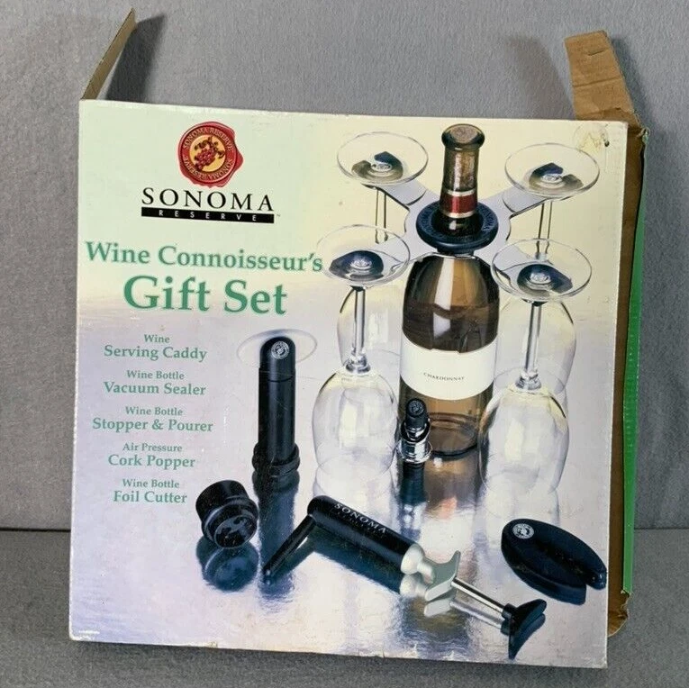 Nuevo Sonoma Reserve Wine Connoisseur's Set de Regalo - Caddy Sellador Tapón Vertedor + Foto 2 de 4