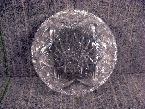 Vintage Antique American Brilliant Period ABP Bowl Sawtooth Cut Crystal Glass - Picture 4 of 10