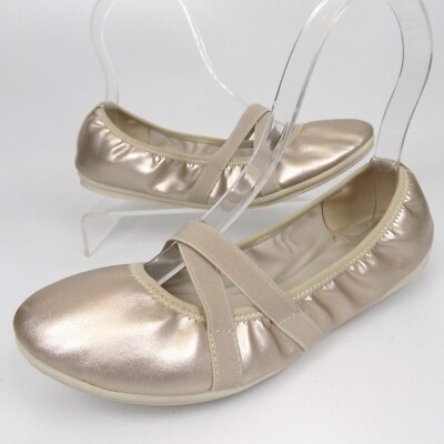 Easy Spirit Gizela Ballet Flat Natural Women's Shoes Size M, Metallic 