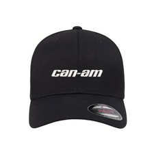 Can-am Logo Embroidered Flexfit Hat Flat and Curved