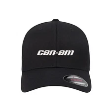 Can-am Logo Embroidered Flexfit Hat Flat and Curved