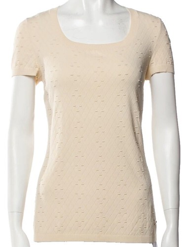 Chanel Short Sleeve Sweater Knit Top Black 01C #42 165879 | eBay