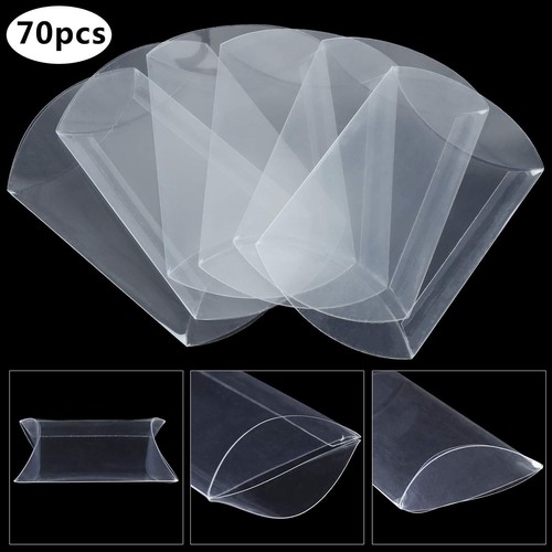 70 Pack Clear Plastic Pillow Candy Treat Gift Box for Wedding Birthday Party - Picture 9 of 9