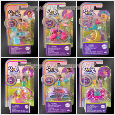 Polly Pocket Metal Car Doll Pet Mini Micro Flamingo Airplane Pineapple Scooter