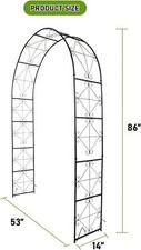 Metal Garden Arch 7.2ft X 4.5ft Garden Arbor for Climbing Plant Outdoor Garden
