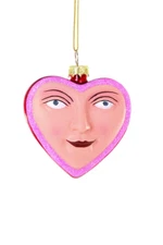 Cody Foster Christmas Heart Face Glass Ornament-New 2025!