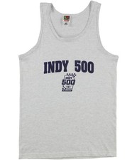 Indy 500 Mens Logo Print Tank Top, heathergray, S