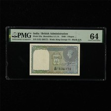 1940 India / British Administration 1 Rupee Pick#25a PMG 64 Choice UNC