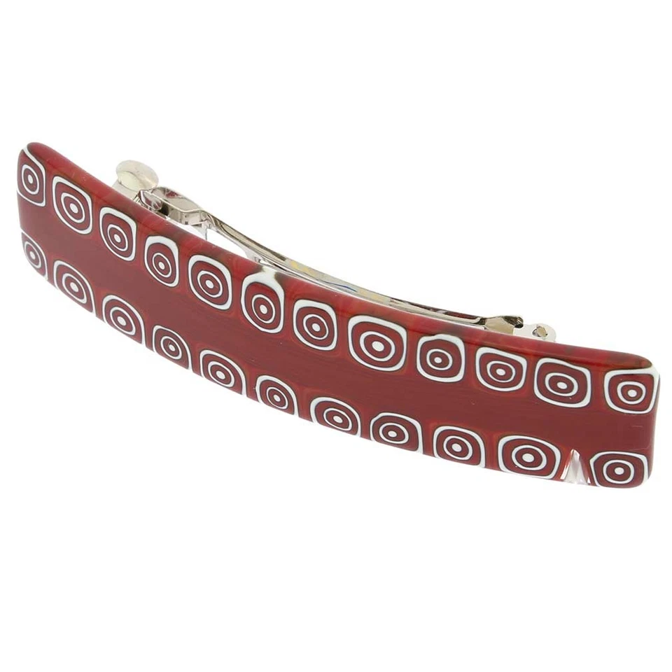 Clip de pelo GlassOfVenice de cristal de Murano Millefiori - rojo Foto 2 de 4