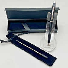 Cross Century II Glossy Black Chrome Trim Ballpoint Pen, 2 Black Ink Refills