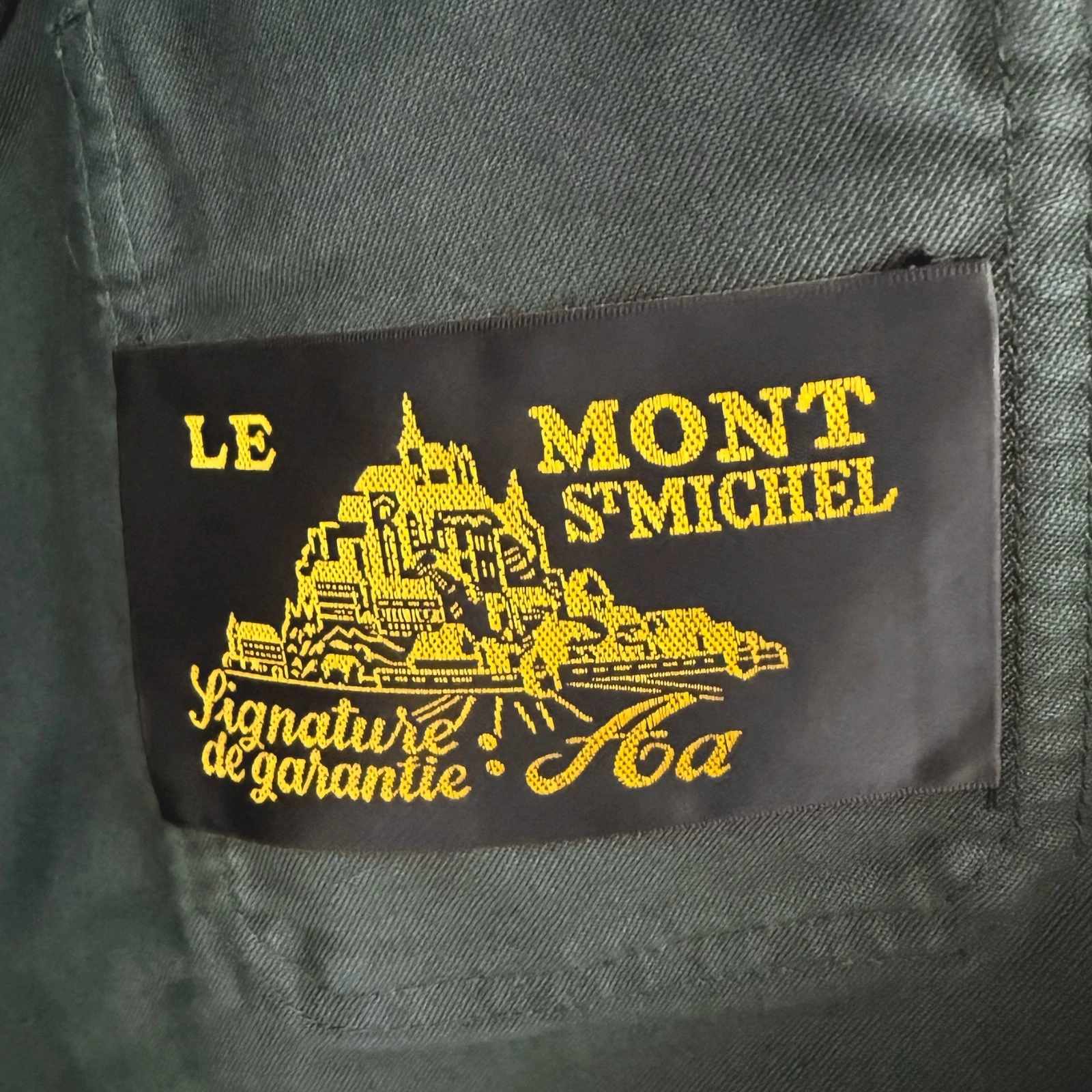 NWT Le Mont St Michel French Work Jacket XL Forest Green Moleskin Chore Coat - product detail image 3