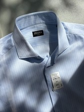 NWT Ermenegildo Zegna Rossini Trofeo Dress Shirt Size 43 - 17 bs77