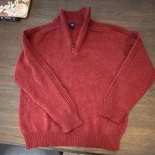 Gap Kids Boys XL Red 1/4 Zip Knit Sweater Long Sleeve Mock Neck