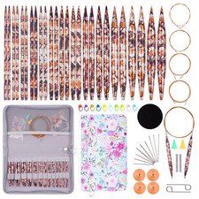 Interchangeable Knitting Needles Aluminum Garden Style Circular Knitting Need...