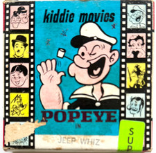 "POPEYE IN JEEP WHIZ" SUPER 8mm KIDDIE MOVIES CARTOON 3" REEL ATLAS FILMS