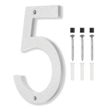 8 Inch House Numbers, House Address Numbers Sign Large Floating, Silver, 5