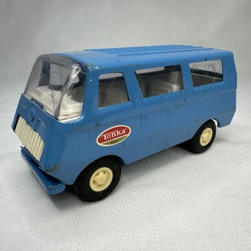 Vintage 1970'S Tonka TINY-TONKA Blue Van Pressed Steel 5” Toy Truck