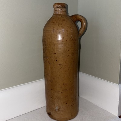 Rustic 1800's Apollinaris Brunnen Georg Kreuzberg Salt-Glazed Stoneware Bottle