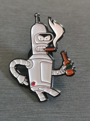 FUTURAMA BENDER FRY PLANET EXPRESS Pin Badge Patch Neu Hochwertig