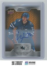 2023-24 Upper Deck Engrained Oak Auto William Eklund #18 San Jose Sharks