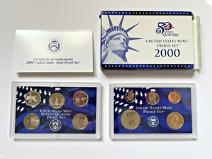 2000-S  United States Mint 10 Coin Proof Set Original Packaging and COA, OGP