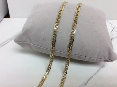 14k Yellow Real Solid Gold Mariner Anchor  Men/LADY Chain Necklace 19''  11gr - Image 1 of 4