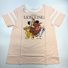 Disney The Lion King Juniors Women Peach White Graphic Short Sleeve T-Shirt Tee