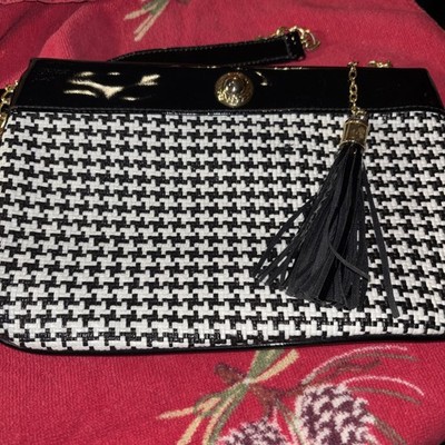 Jaclyn Smith Black & White Houndstooth Crossbody Bag