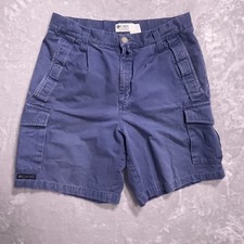 Vintage 90s Columbia Mens 32 Blue Cargo Shorts Outdoor Hiking Fishing Pockets
