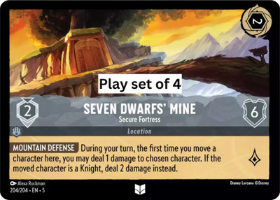 Seven Dwarfs' Mine - Secure Fortress 2 Play set of 4 .Lorcana Shimmering Skies