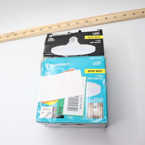 Alternate view of Ecosmart Wide Surface Non-dimmable Led Light Bulb Bright White 75w Eqv