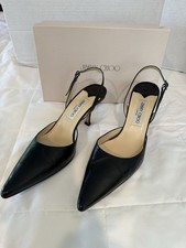 Jimmy Choo Black Kid Leather Slingback Pumps