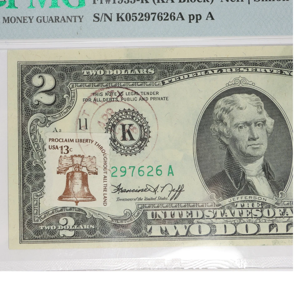 1976 KATY TEXAS - PMG Choice UNC 64 Two Dollar $2 Note with Stamp #56898F - Image 4 of 4