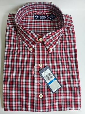 NWT CHAPS long sleeve Woven Casual Button-Front shirt mens Cotton Blend (C)