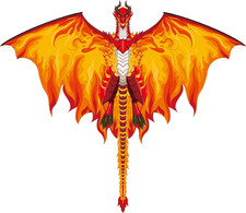 Large Dragon Kite for Kids Adults, Easy to Fly Outdoor Beach Park Kite