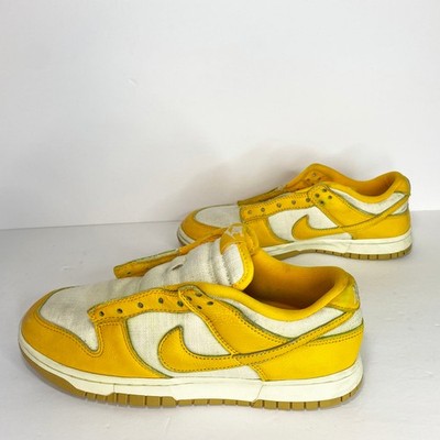 Nike Dunk Low University Gold Mens Size 8 #HF4867-739 White Yellow - PRE-OWNED