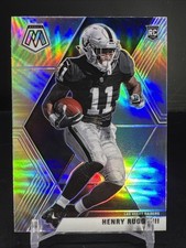 2021 Panini Mosaic Henry Ruggs III Refractor Rookie Card. rookie card picture