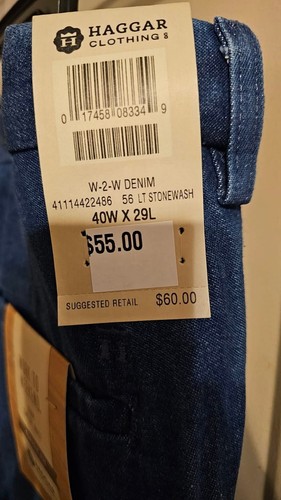 NWT Haggar Work To Weekend Classic Fit Comfort Waist Denim Pants Pleated Mens 40 - Bild 7 von 7