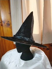 Black velvet Witches Hat for costume, crafts, etc. Ships from the United States