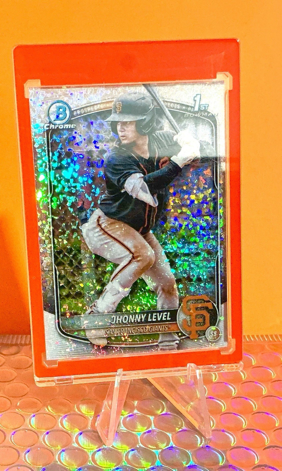 2025 Bowman #BCP-147 Jhonny Level Chrome Prospects Mini Diamond Refractor Giants