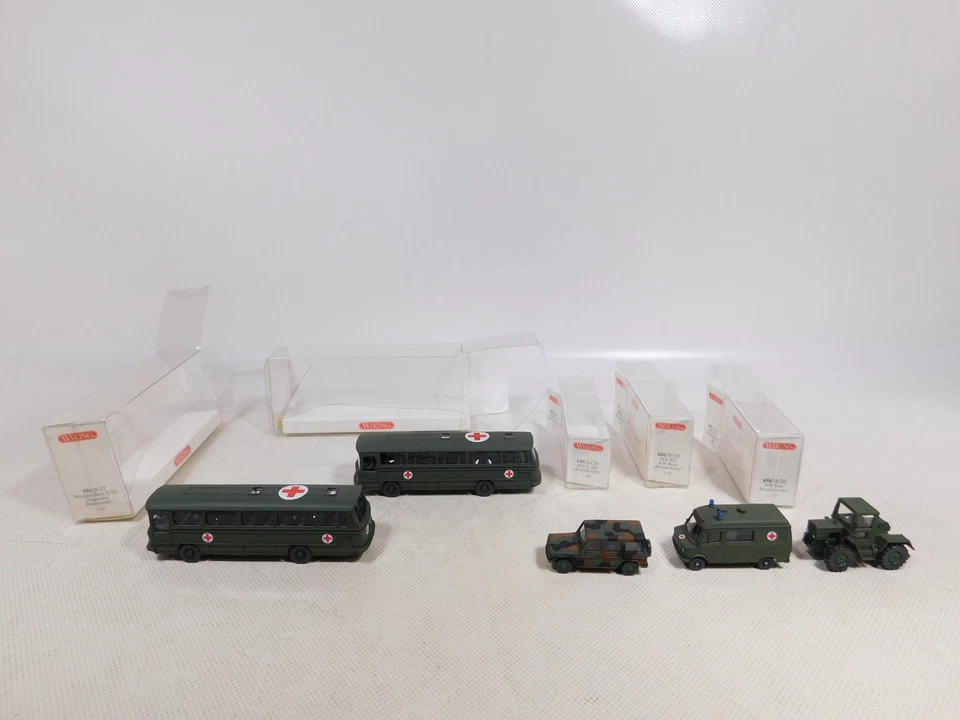 Wiking 1:87 H0 5X MB Bundeswehr BW 696 Bus Binz Trac G 320 Mint Box #EG894-0,5 - Immagine 2 di 4