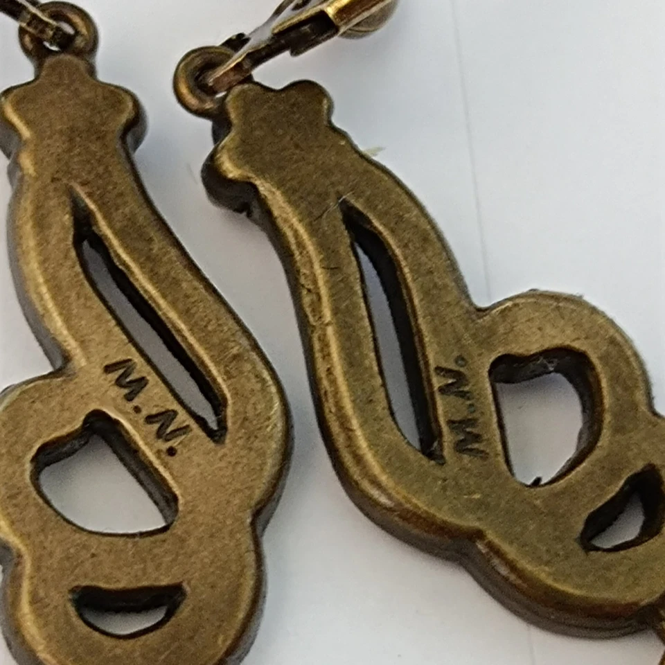 Pendientes Michal Negrin Remolino Romántico Vintage Champagne Rosa Pálido Cristal Cuelga Foto 3 de 4