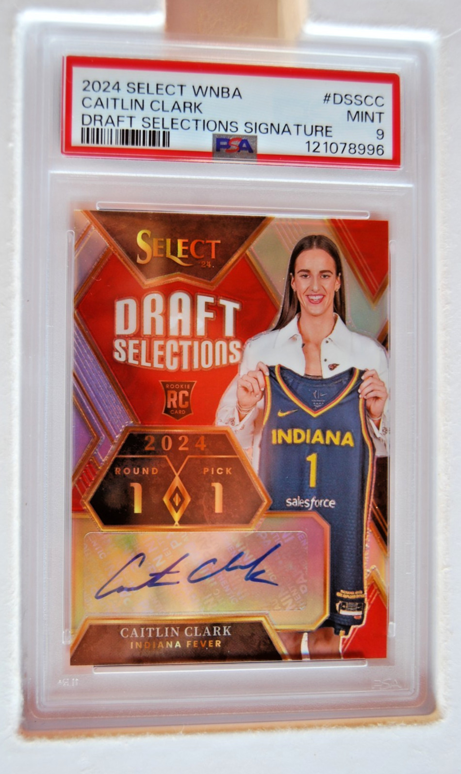 2024 Select WNBA #DSSCC Caitlin Clark Draft Selections Signature PSA 9