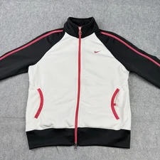 Nike Youth Track Jacket Size Large Black White Red Full Zip