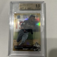 2017 Bowman Draft Ronald Acuna Jr. Chrome - Gold Refractor #BDC39 /50 BGS 9.5