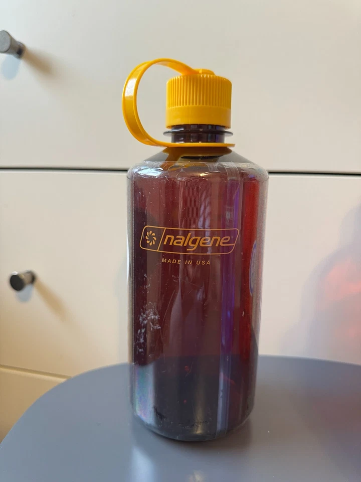 3x LOT Nalgene 32oz Wide Mouth Water Bottle Blue Red Burgundy BPA Free USA - Image 3 of 4