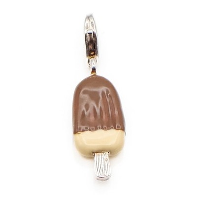 Thomas Sabo Ice Cream Sterling Silber Charm Anhänger mit brauner & cremefarbener Emaille