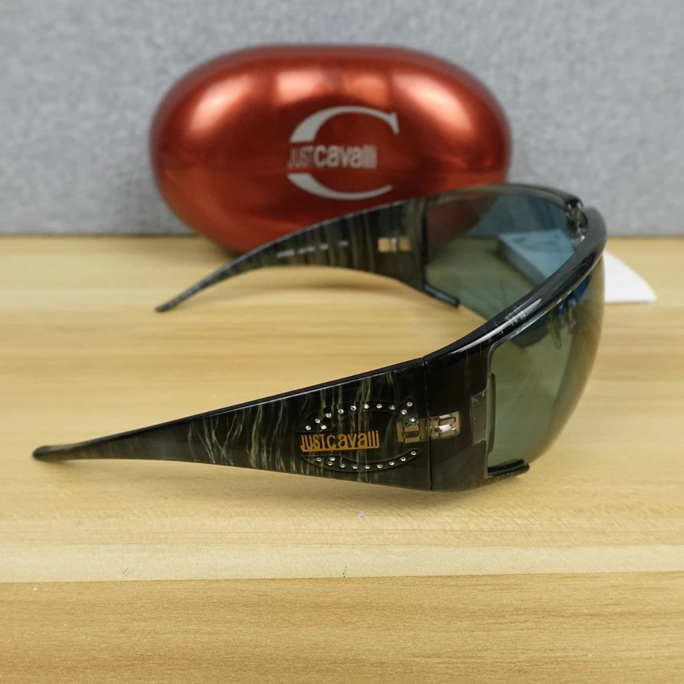 Óculos de sol unissex Roberto Cavalli tons azul JC085S T44 136 com estojo rígido - Imagem 4 de 4